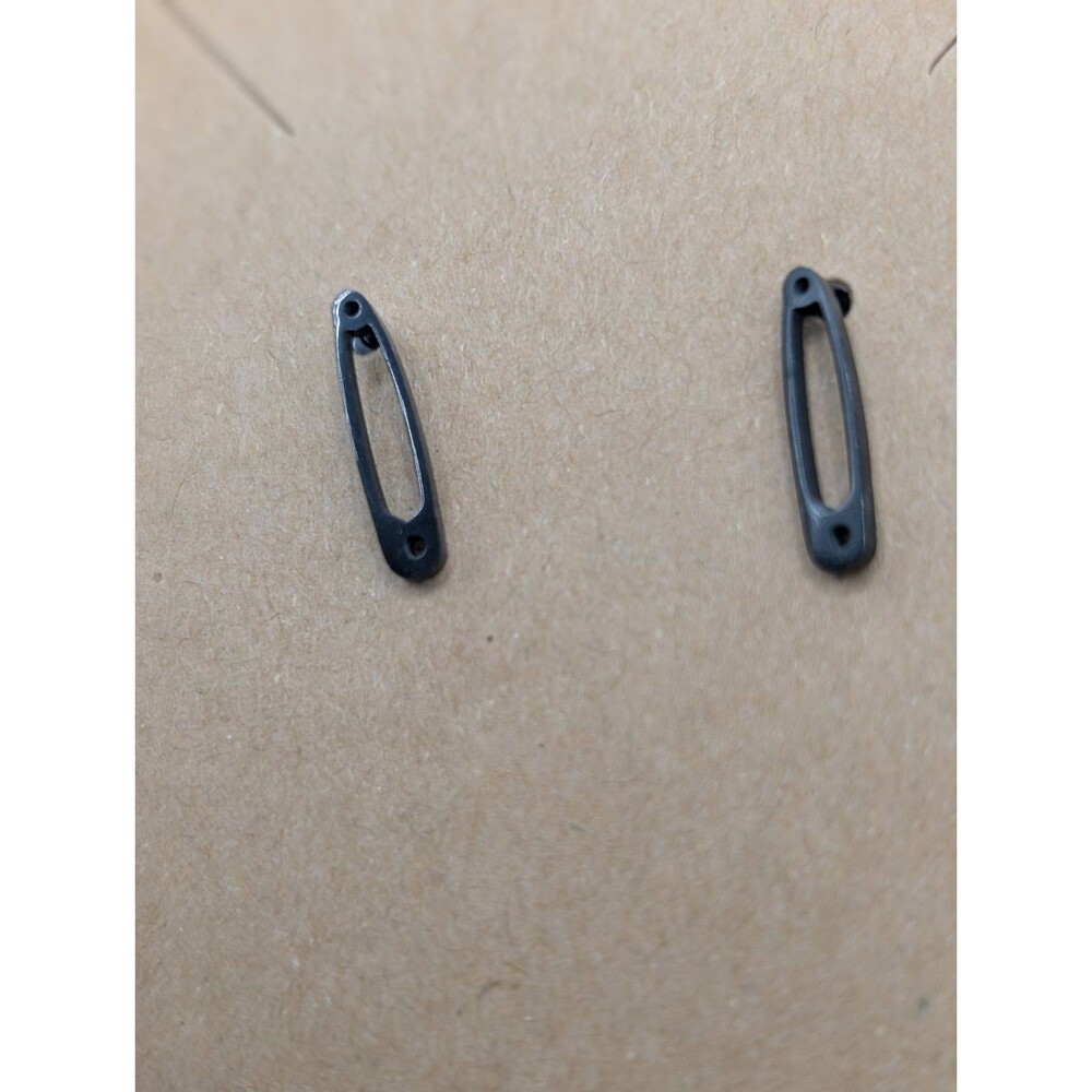 Black "Safety Pin" Stud Earrings Punk Style 1/2 Inch